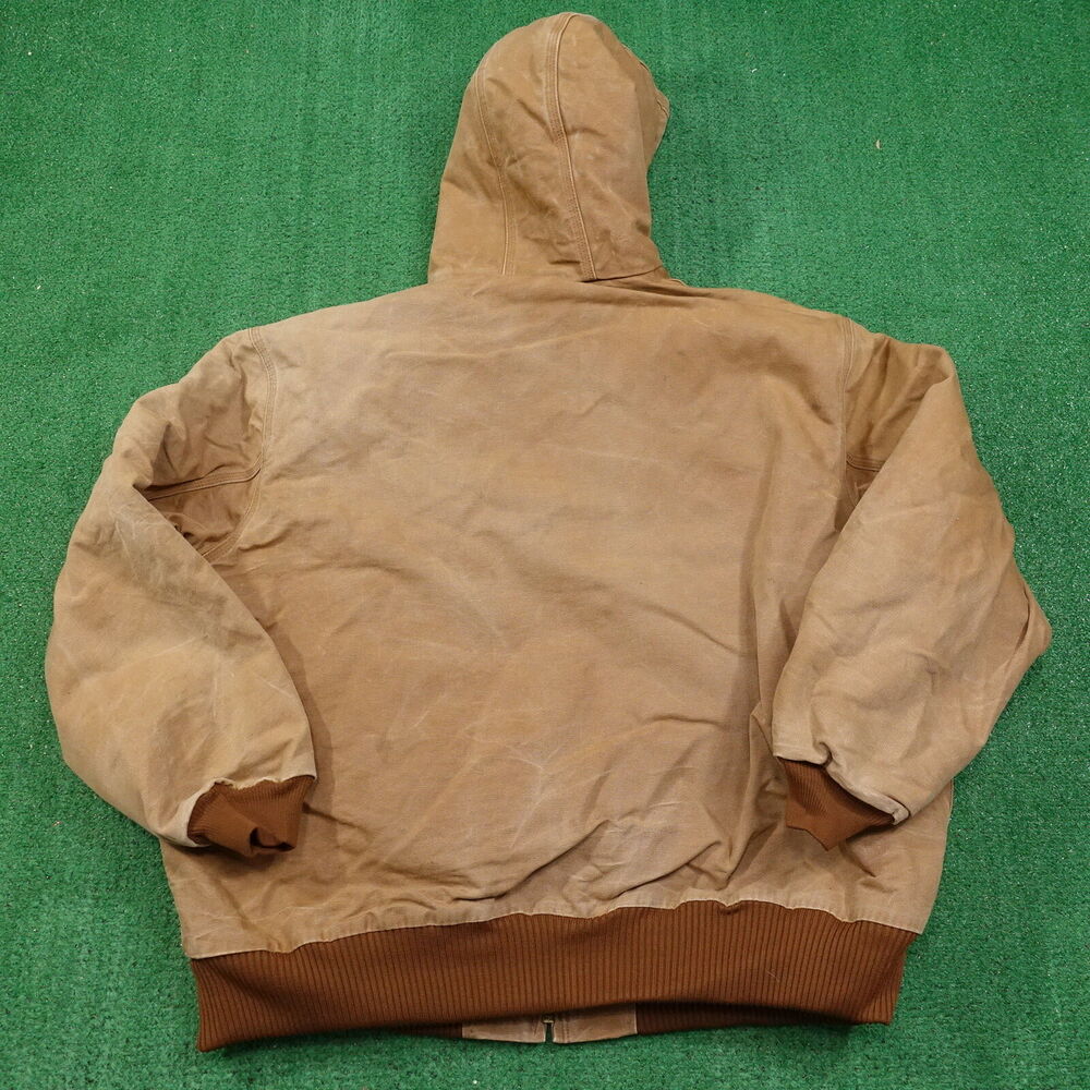 VINTAGE CARHARTT J140 BRN DUCK‎ CANVAS HOODED JACKET MENS 3XL **READ** - Picture 6 of 16